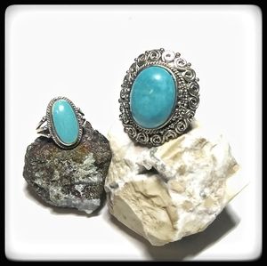 Boho south western turquoise colored boho rings.